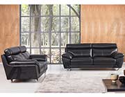 Modern Sofa Collection in Black Top Grain Leather