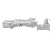 White Leather sectional sofa EF 119