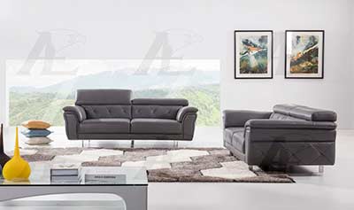 Dark Gray Italian leather sofa AEK 68