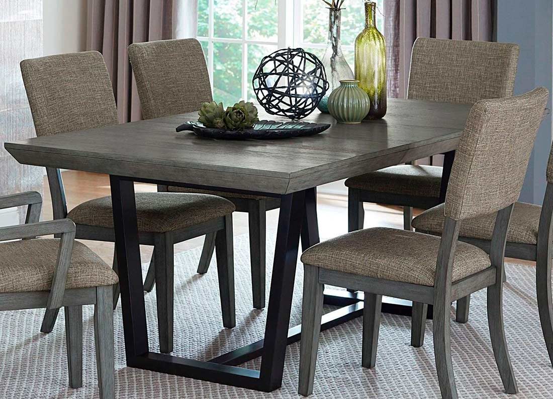 large grey dining room table