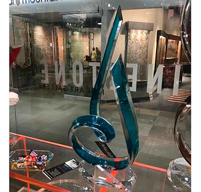 Evolution Teal Acrylic Sculpture by Muniz Plastics