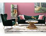 Emerald Green Velvet Sofa DS Athene