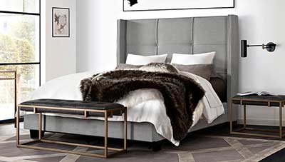 Light Gray Storage bed DS Bevin