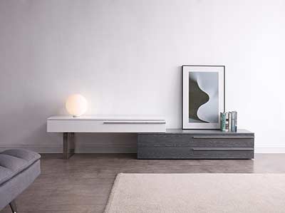 Modern TV Stand in White and Grey NJ 718