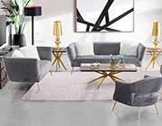 Gray fabric sofa set AE 805