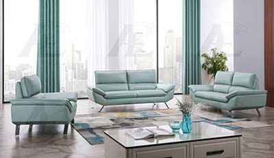 Teal Genuine Leather Sofa set AE 152