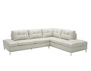 Silver Grey Leather Sectional sofa NJ Lenard