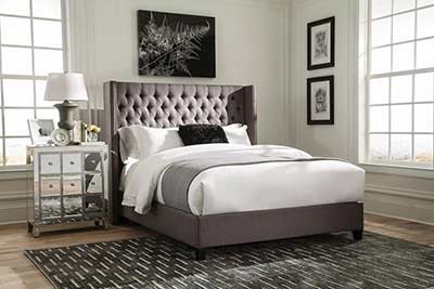 Transitional Bed in Grey Fabric CO705