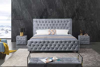 Gray Fabric Bed AE 073