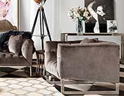 Dusk Grey Velvet Sofa DS Crown