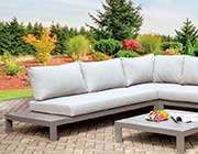 Light Gray Patio Sofa sectional FA 591