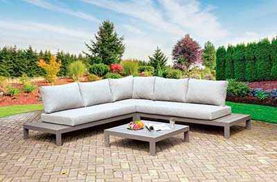 Light Gray Patio Sofa sectional FA 591