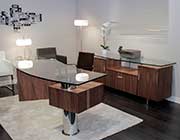 Modern Office Desk in Walnut Wood KI 88