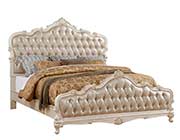 Rose Gold Pearl White Panel Bed AC Charmain