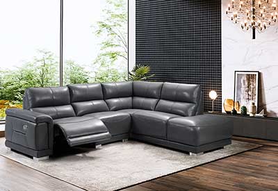 Grey Sectional Sofa Power Recliner EF 901