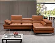 Coffee Leather Sectional Sofa MJ 61