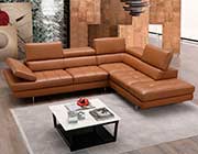 Coffee Leather Sectional Sofa MJ 61