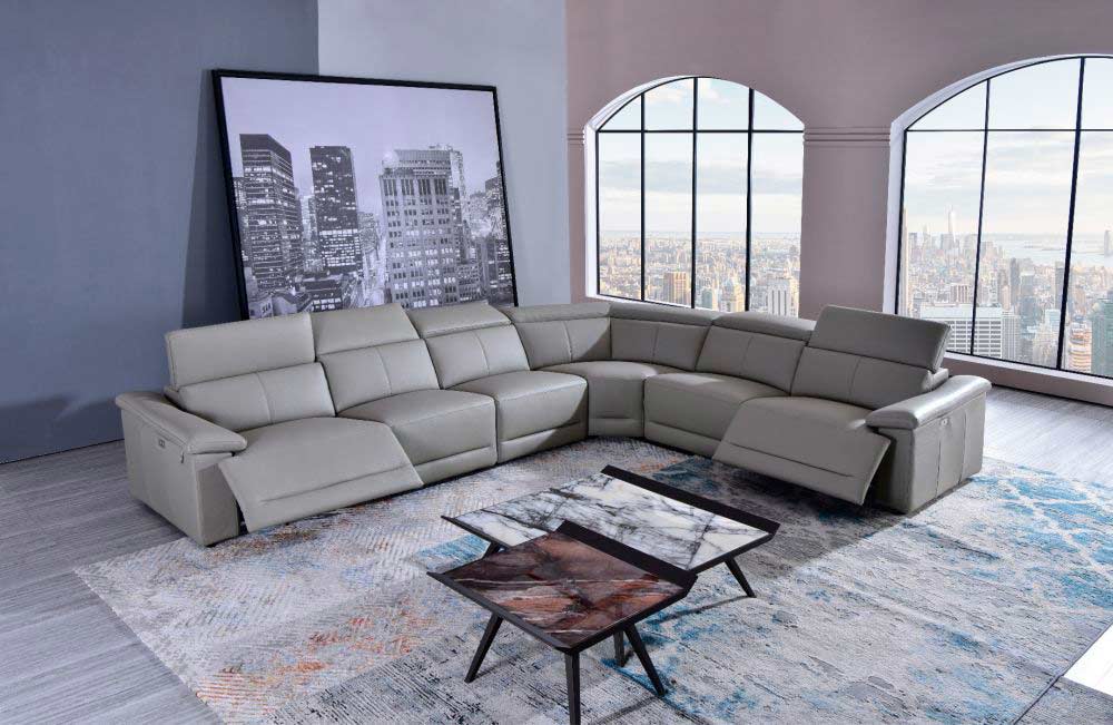 Light gray on sale leather couch