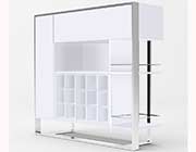 Modern White & Stainless Steel Wine Cabinet