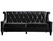 Black Velvet Tufted Sofa AL Bastian