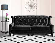 Black Velvet Tufted Sofa AL Bastian