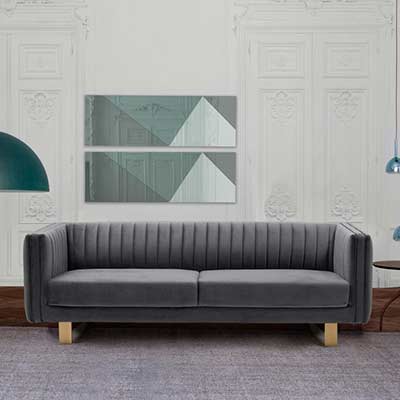 Dark Gray Velvet Sofa AL Delbert