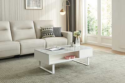 White Coffee Table with storage EF 88
