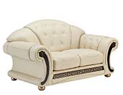 Ivory Leather sofa EF Alberta