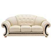 Ivory Leather sofa EF Alberta