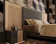 Modern bed walnut made in spain EF Safari 116