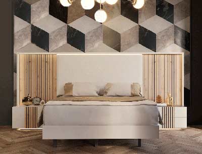 Modern bed walnut made in spain EF Safari 116