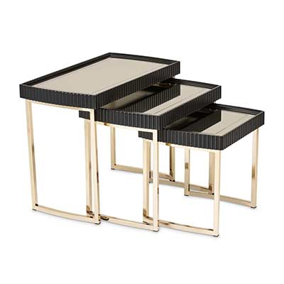 Lisbon Nesting Tables in Black by Aico Furniture
