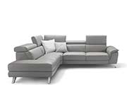 Gray Leather Sectional Sofa EF Drake