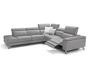 Gray Leather Sectional Sofa EF Drake