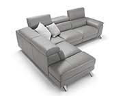 Gray Leather Sectional Sofa EF Drake