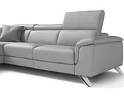 Gray Leather Sectional Sofa EF Drake