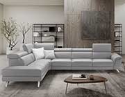 Gray Leather Sectional Sofa EF Drake