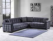 Sectional Sofa Bed Goldy in Fume Gray