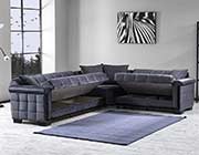 Sectional Sofa Bed Goldy in Fume Gray