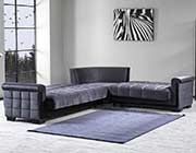 Sectional Sofa Bed Goldy in Fume Gray