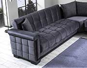 Sectional Sofa Bed Goldy in Fume Gray