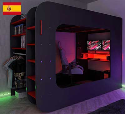 Red and Black Gamer Bed EF Futura