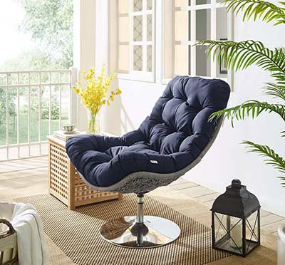 Lounge Swivel Chair MW Brooklyn in Navy