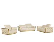 Beige Leather Sofa Set GL 111