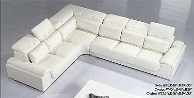 Leather White Sectional Sofa VG 62