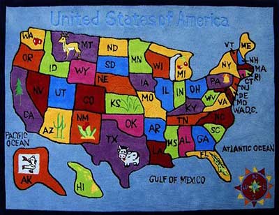 U.S. Map Kids Rug