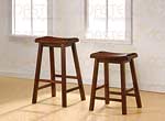 Set of Two Barstools in Dark Walnut finish