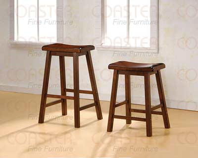 Set of Two Barstools in Dark Walnut finish