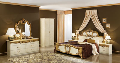 Biaggio Ivory-Gold bedroom collection 