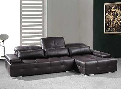 Modern Chocolate Brown Sectional Sofa HE-Solo